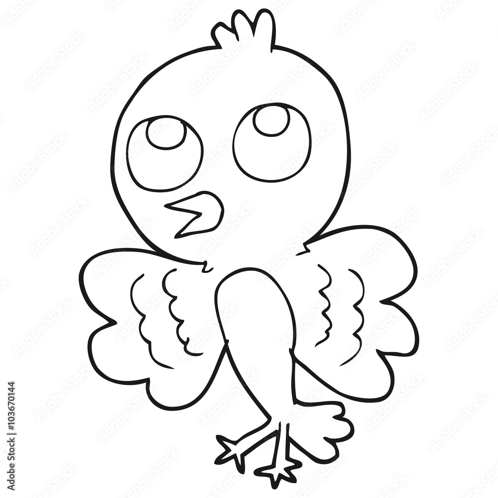 black and white cartoon bird black and white cartoon bird