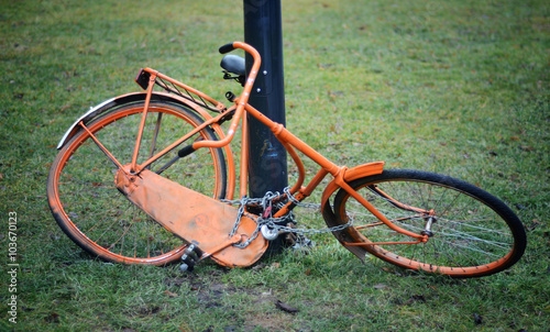 Orange retro bicycle