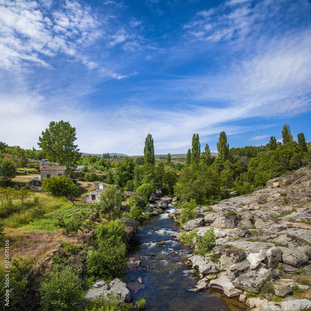 Landscape view of the Alberche river, Sierra de Gredos, Spain
