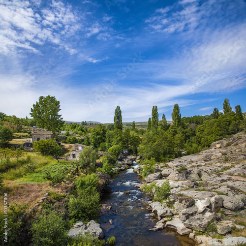 Landscape view of the Alberche river, Sierra de Gredos, Spain photo