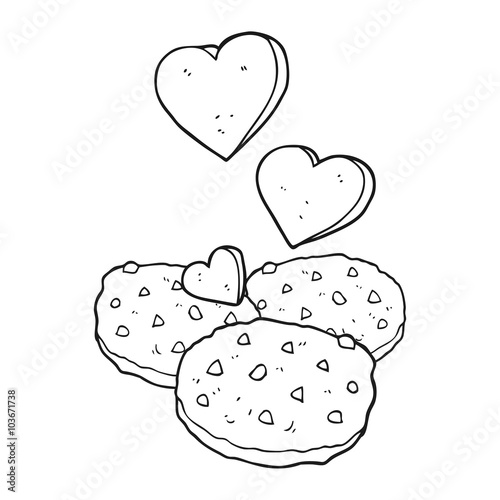black and white cartoon cookies
