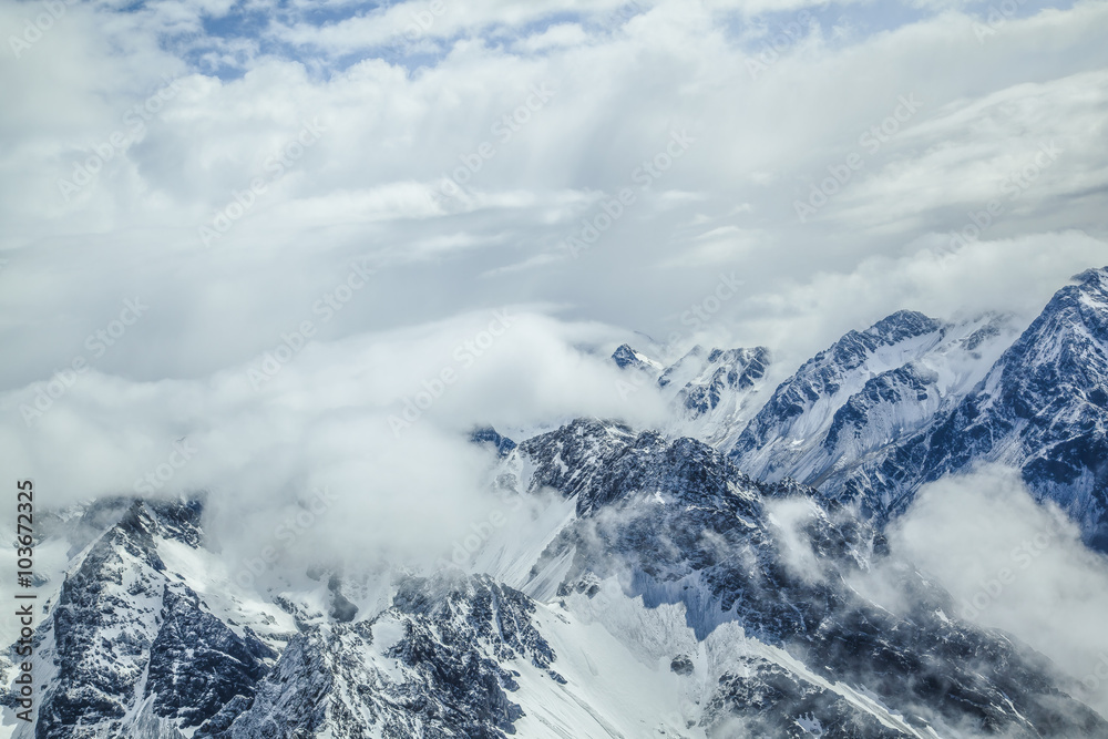 Mount Cook und die Südalpen von oben