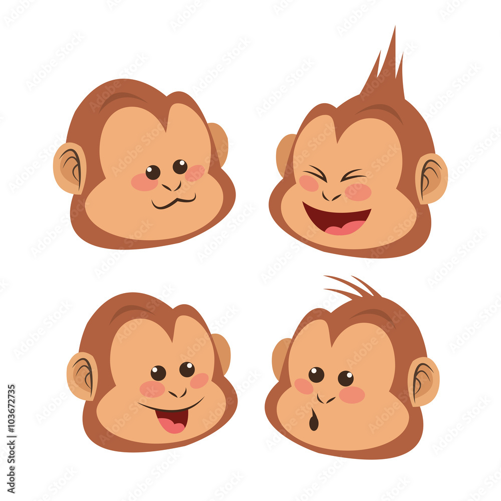 Monkey cartoon design Monkey cartoon design