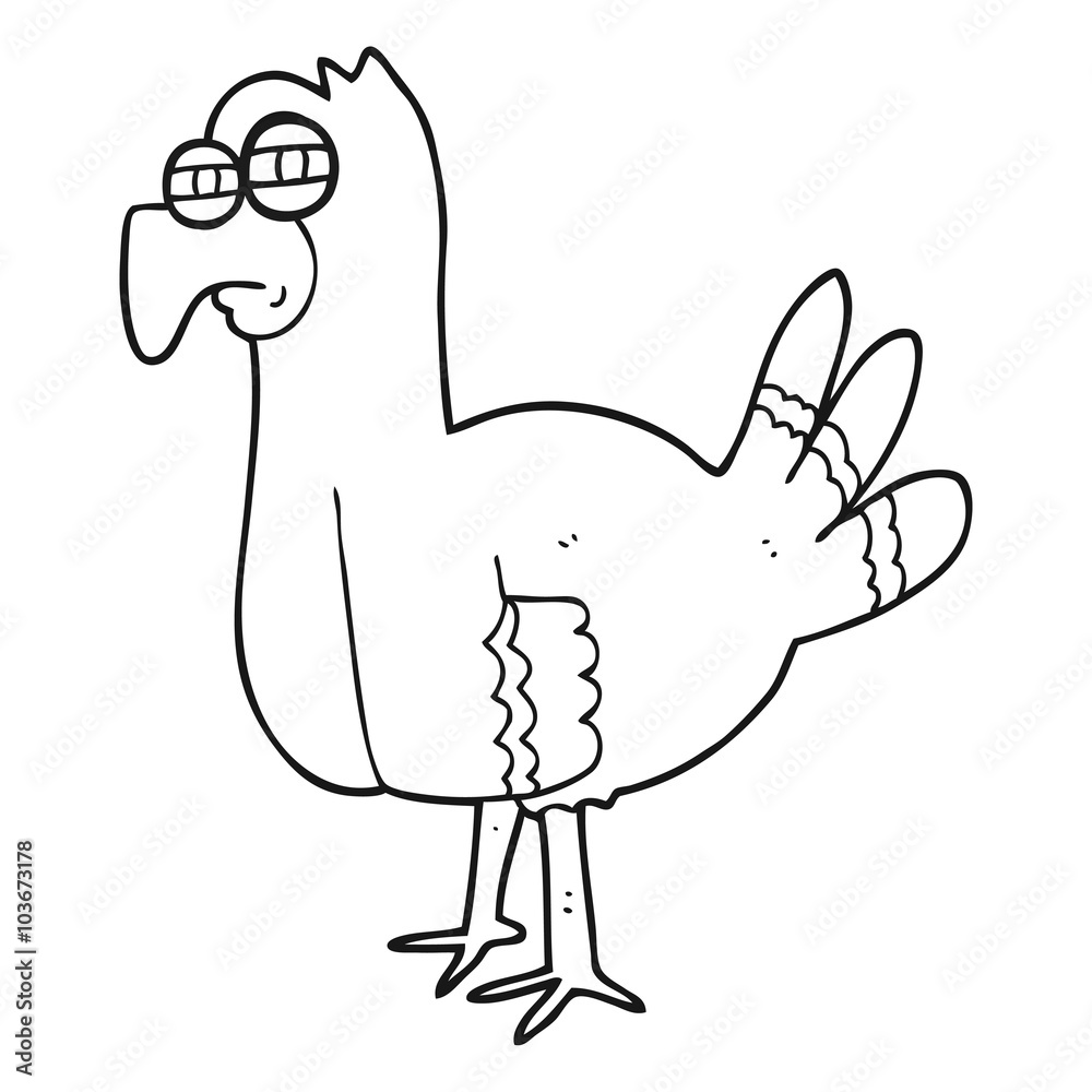 black and white cartoon bird black and white cartoon bird