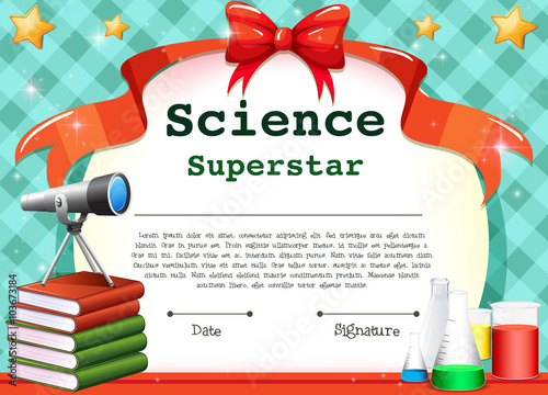 Certificate template for science subject