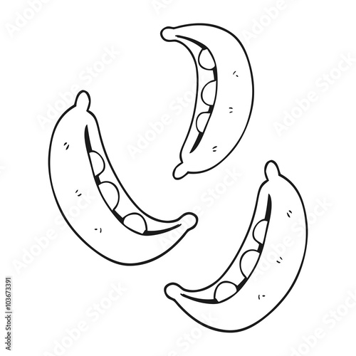 black and white cartoon peas
