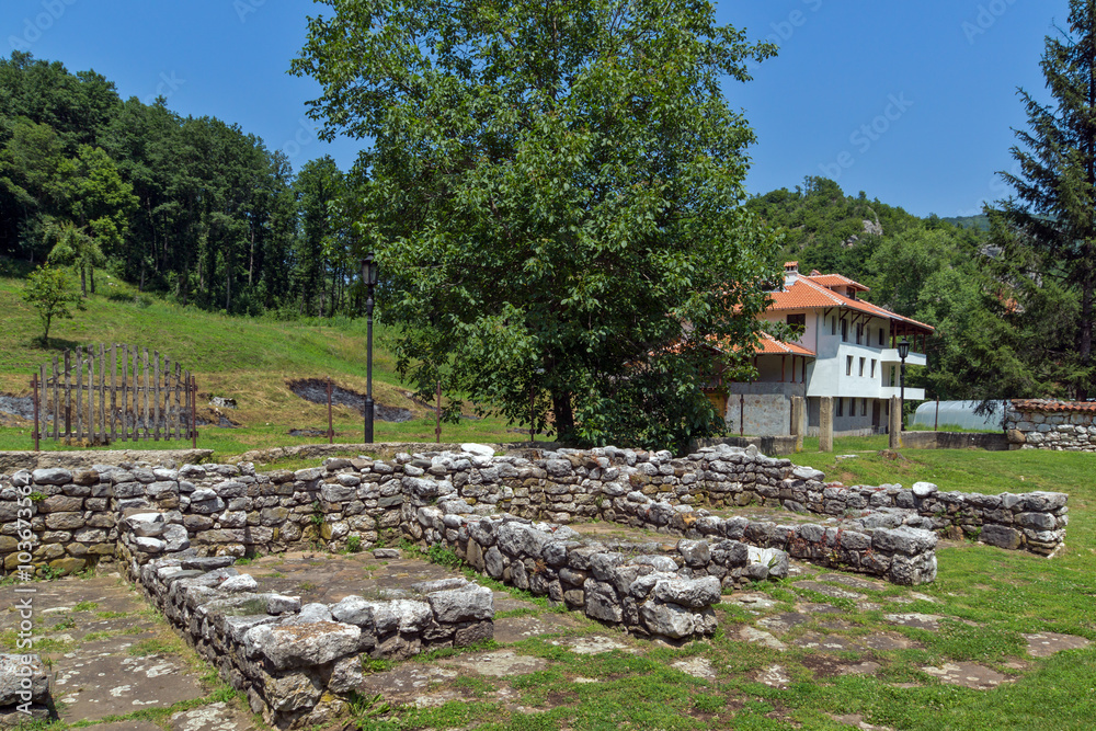 Medieval ruins in Poganovo Monastery of St. John the Theologian, Serbia