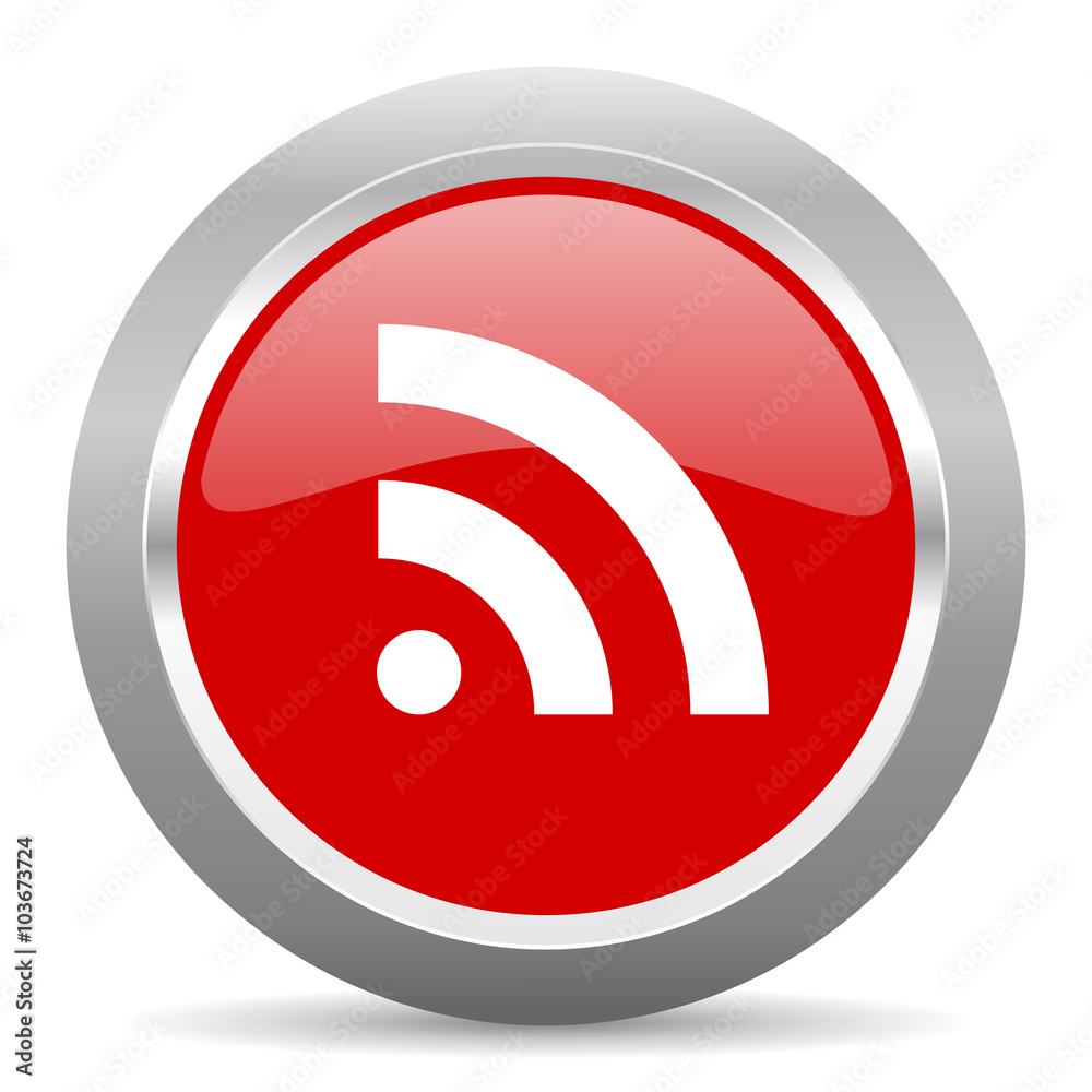 rss red metallic chrome web circle glossy icon rss red metallic chrome web circle glossy icon