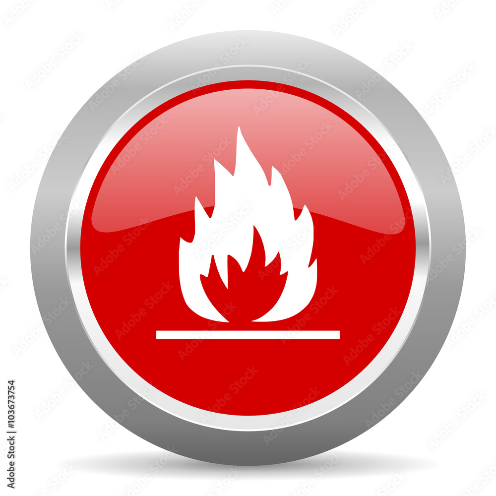 flame red metallic chrome web circle glossy icon flame red metallic chrome web circle glossy icon