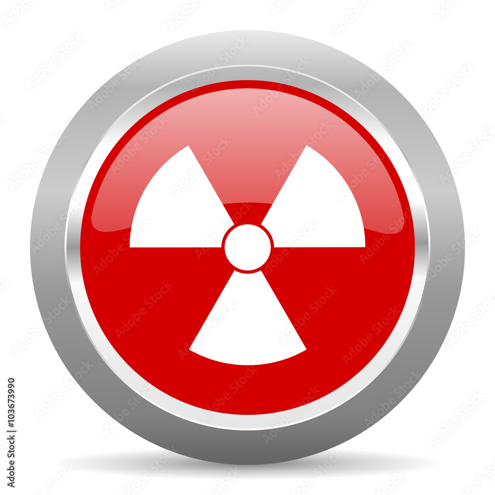 radiation red metallic chrome web circle glossy icon radiation red metallic chrome web circle glossy icon