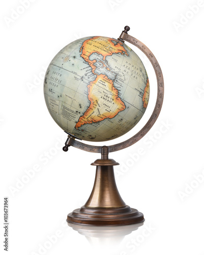 Globe isolated on white background. Showing America
