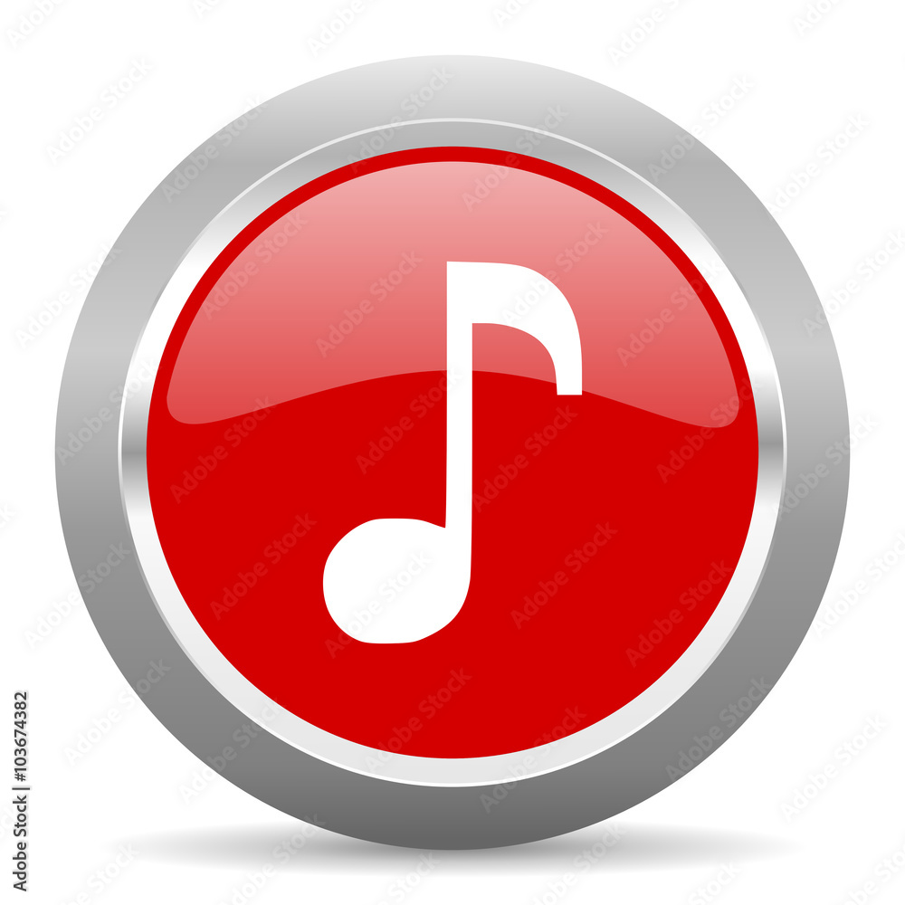 music red metallic chrome web circle glossy icon music red metallic chrome web circle glossy icon
