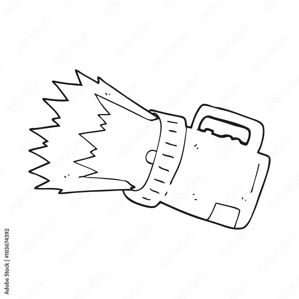 black and white cartoon torch
