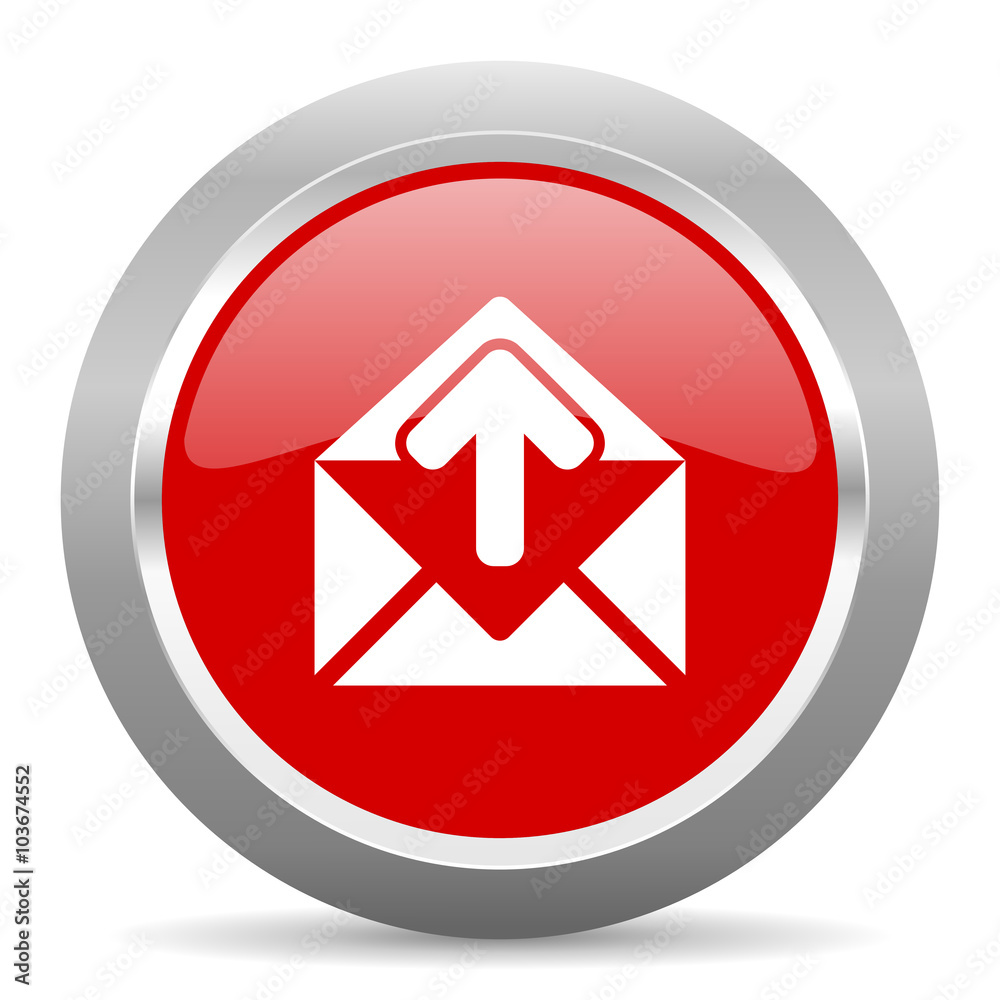 email red metallic chrome web circle glossy icon email red metallic chrome web circle glossy icon