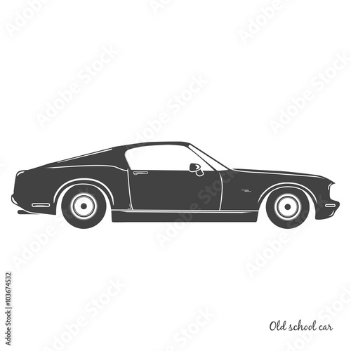 Old vintage classic car icon. Vector illustration