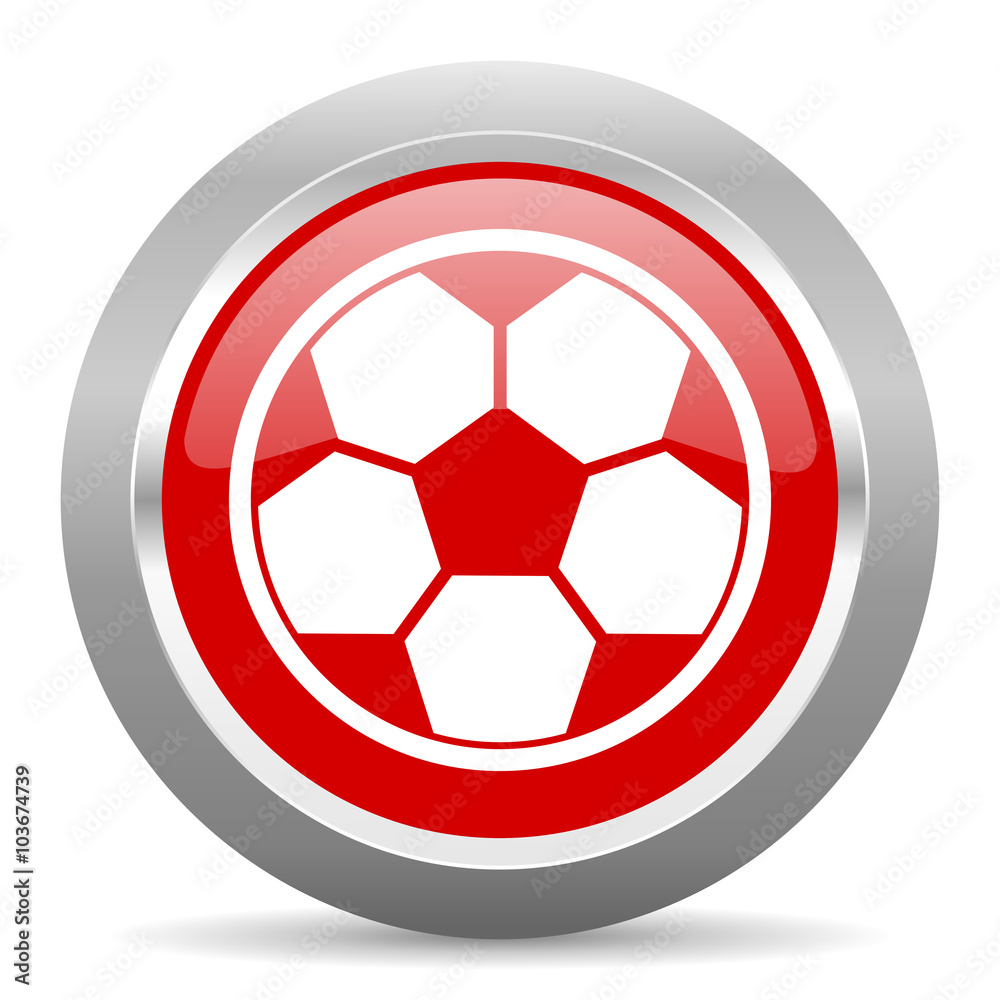 soccer red metallic chrome web circle glossy icon soccer red metallic chrome web circle glossy icon
