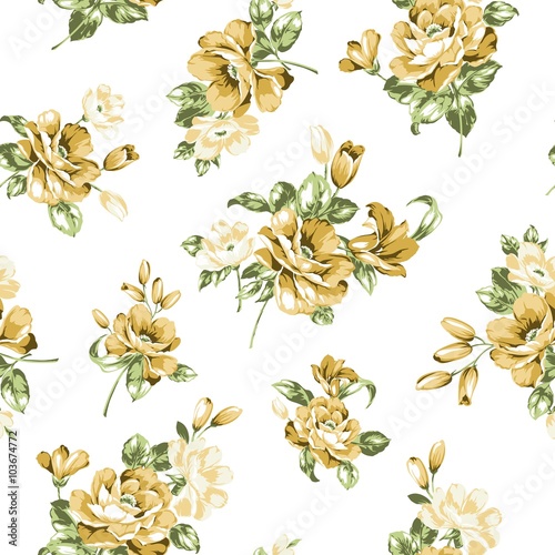 Yellow Flowers Seamless Pattern
