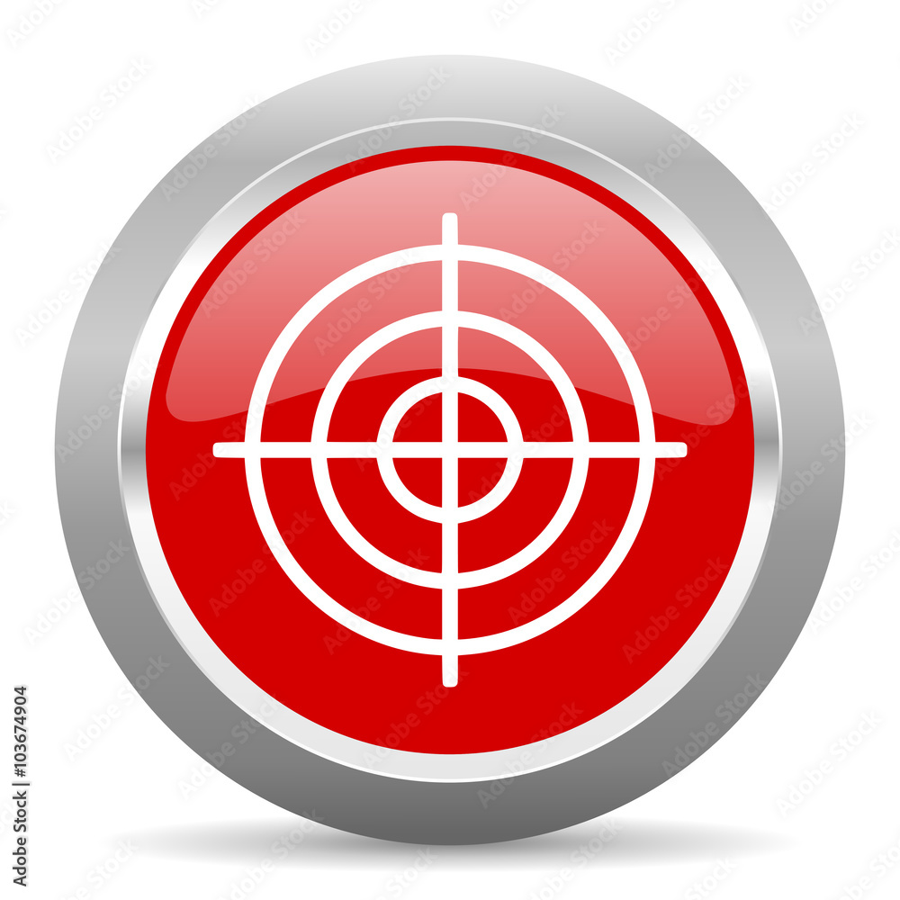 target red metallic chrome web circle glossy icon target red metallic chrome web circle glossy icon