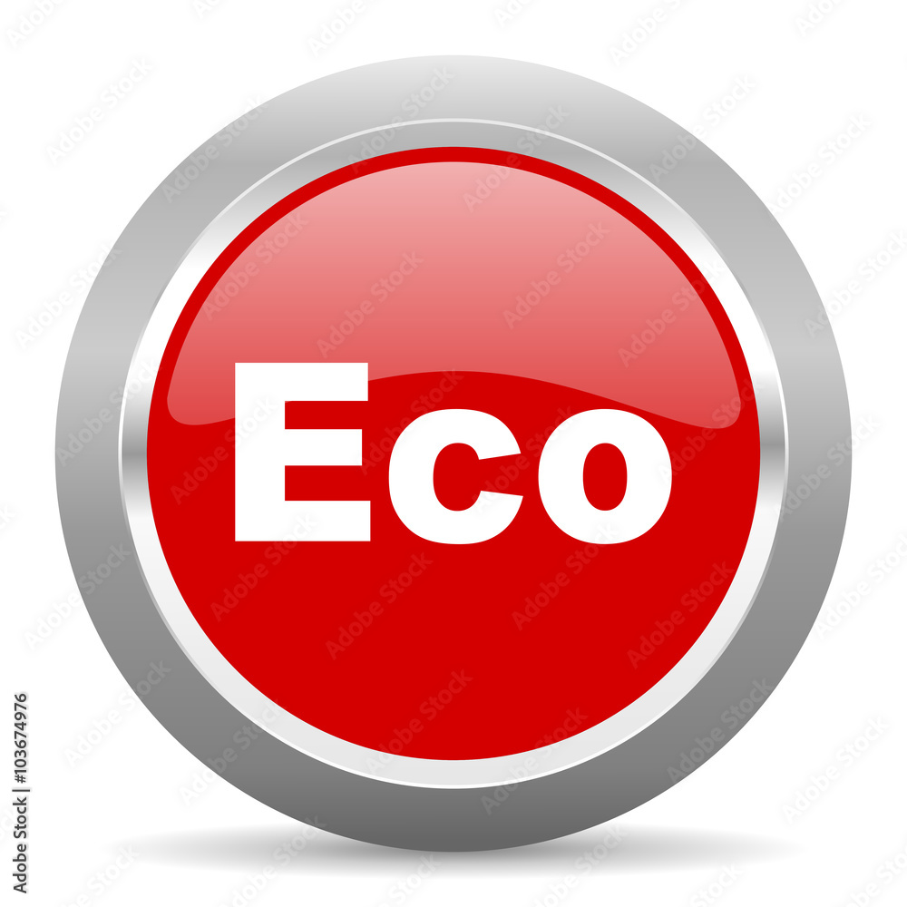 eco red metallic chrome web circle glossy icon eco red metallic chrome web circle glossy icon