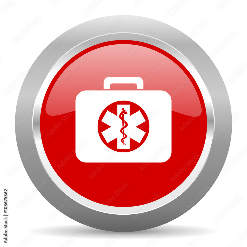 rescue kit red metallic chrome web circle glossy icon rescue kit red metallic chrome web circle glossy icon