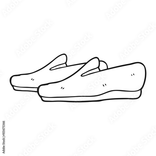 black and white cartoon slippers