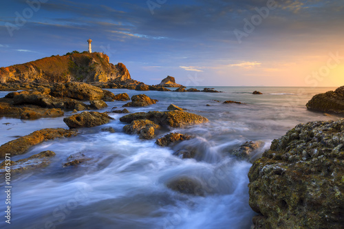 Seascape Thailand Coastlines in Sunrise Scene