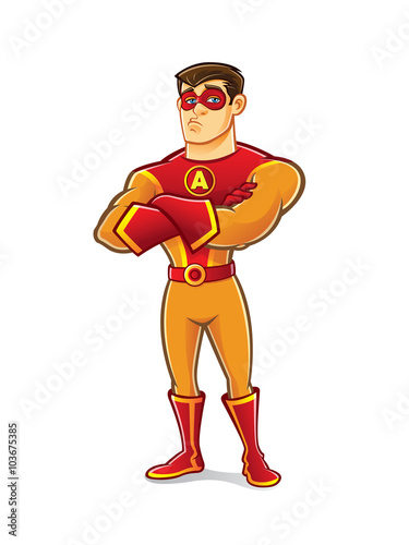 Handsome Superhero Crossing Arm