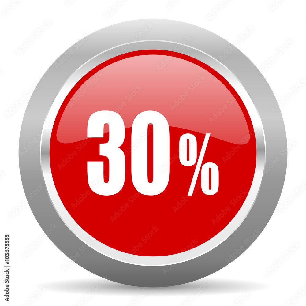 30 percent red metallic chrome web circle glossy icon 30 percent red metallic chrome web circle glossy icon