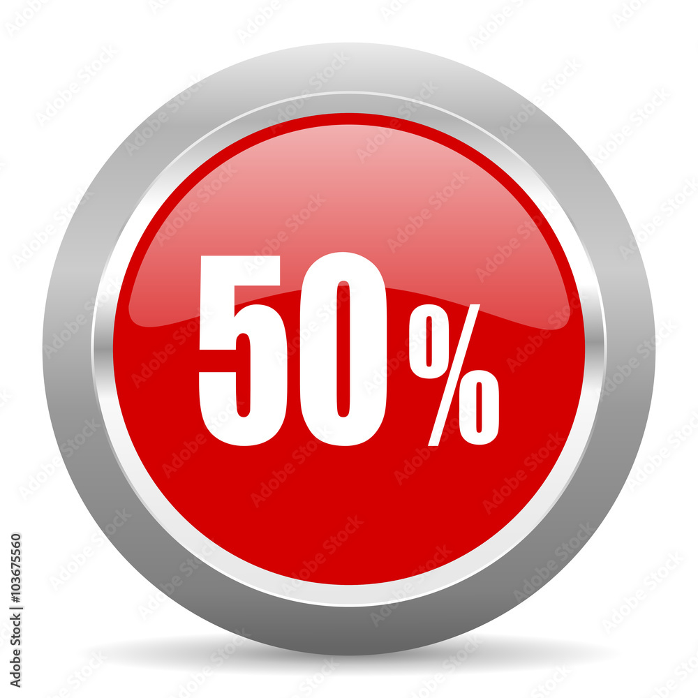 50 percent red metallic chrome web circle glossy icon 50 percent red metallic chrome web circle glossy icon