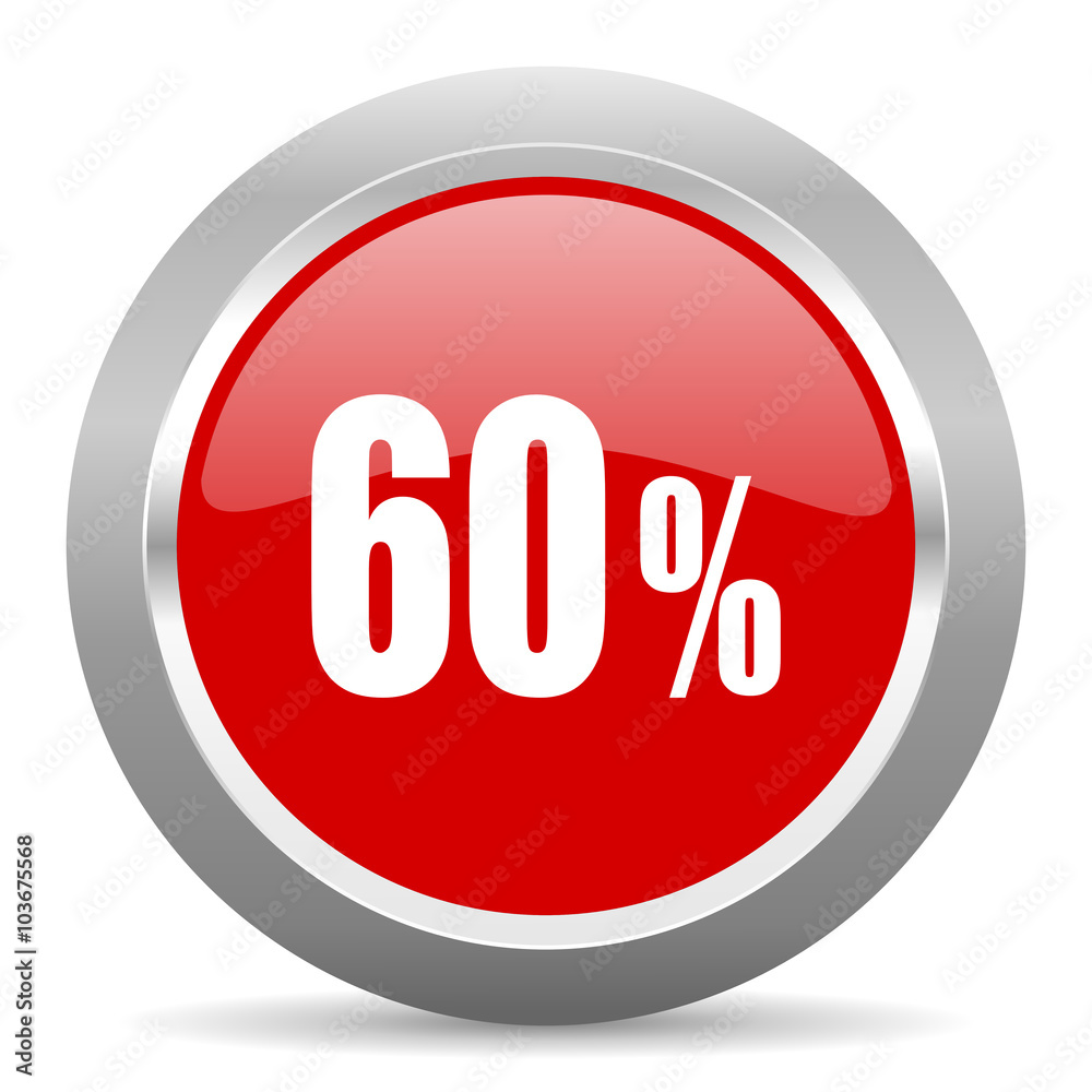 60 percent red metallic chrome web circle glossy icon 60 percent red metallic chrome web circle glossy icon