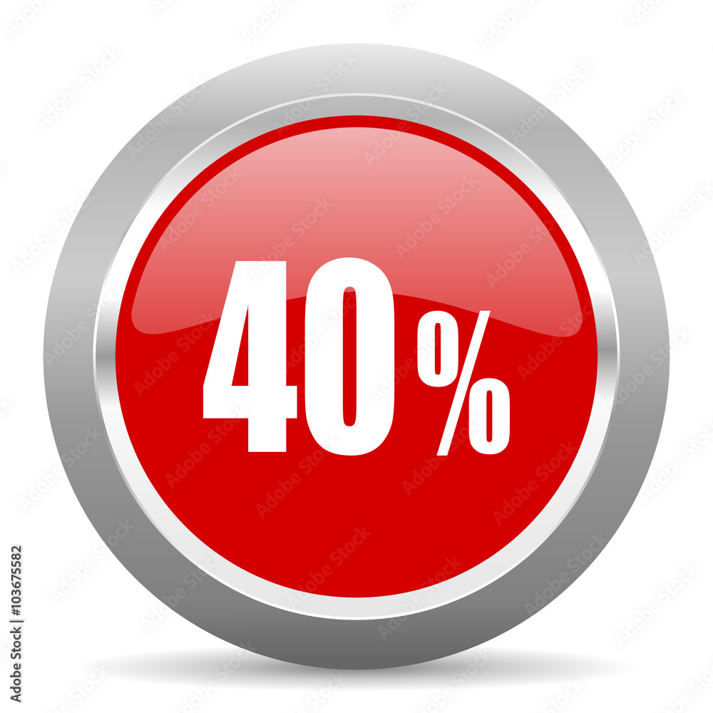 40 percent red metallic chrome web circle glossy icon 40 percent red metallic chrome web circle glossy icon