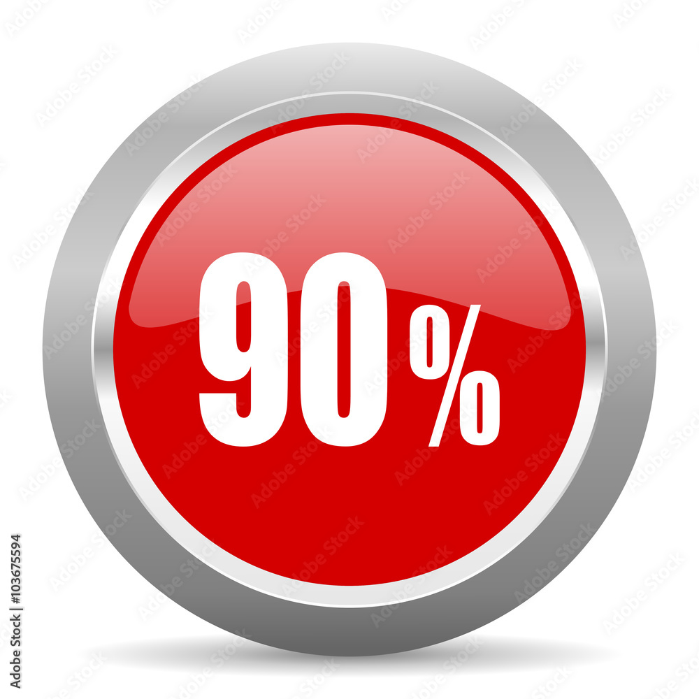 90 percent red metallic chrome web circle glossy icon 90 percent red metallic chrome web circle glossy icon