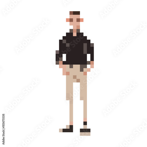 man fashion pixel vector isolate on white background.