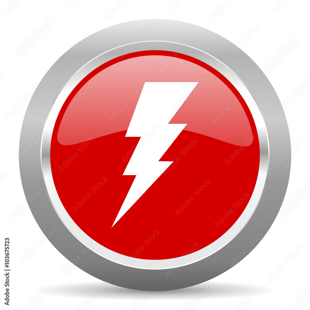 bolt red metallic chrome web circle glossy icon bolt red metallic chrome web circle glossy icon