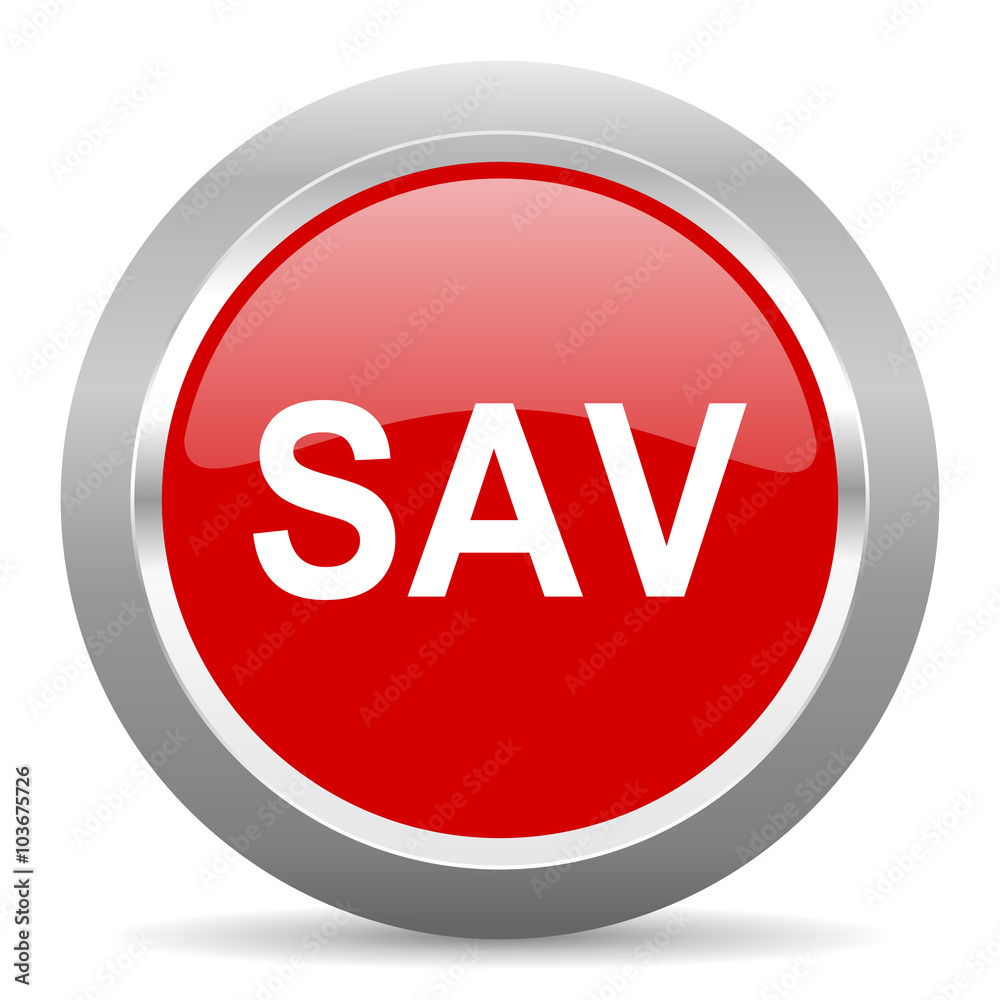 sav red metallic chrome web circle glossy icon sav red metallic chrome web circle glossy icon