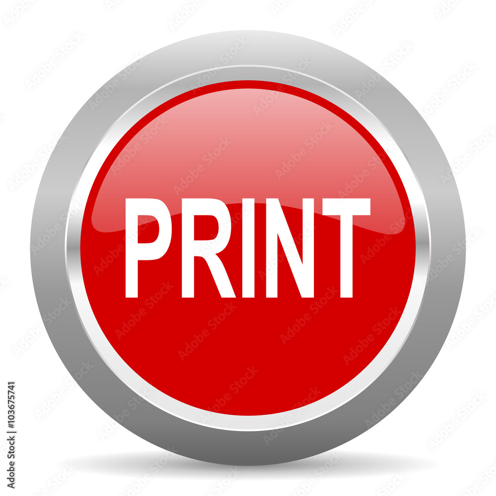 print red metallic chrome web circle glossy icon print red metallic chrome web circle glossy icon