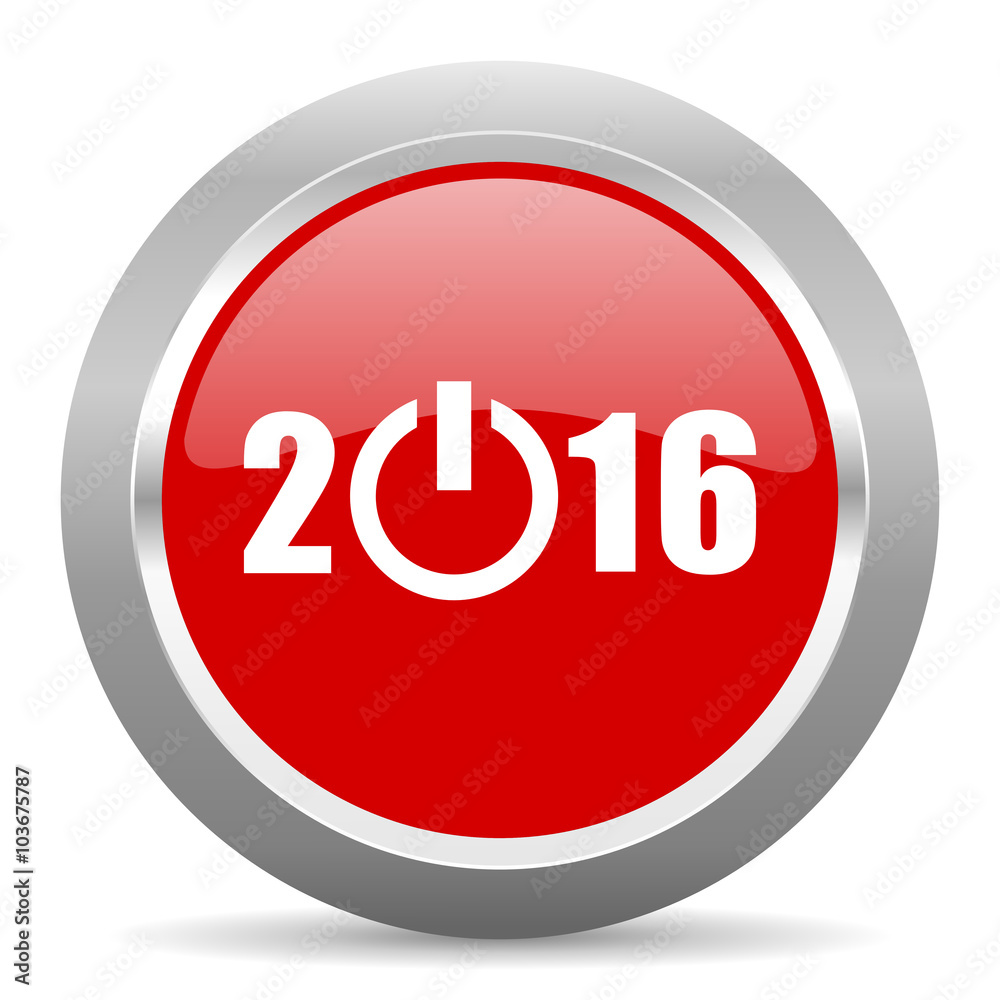 year 2016 red metallic chrome web circle glossy icon year 2016 red metallic chrome web circle glossy icon