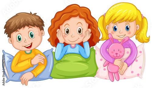Children happy at slumber party