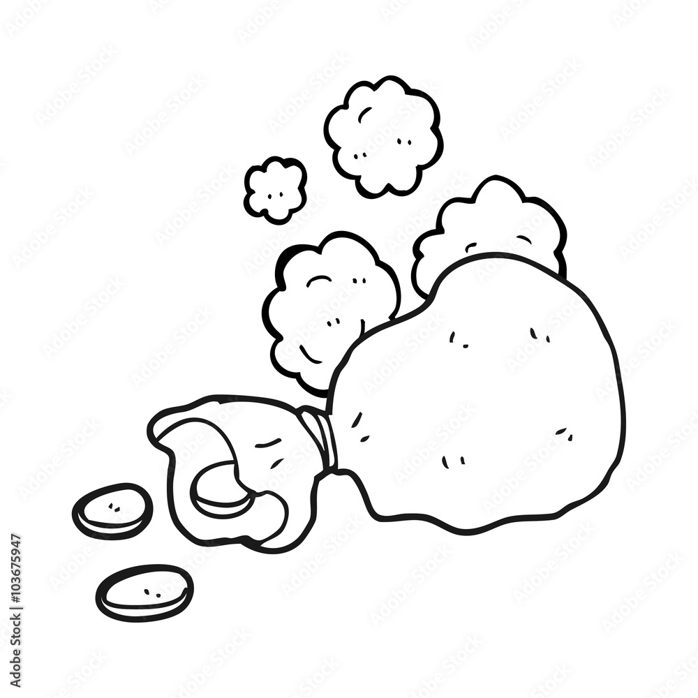 black and white cartoon bag of money black and white cartoon bag of money