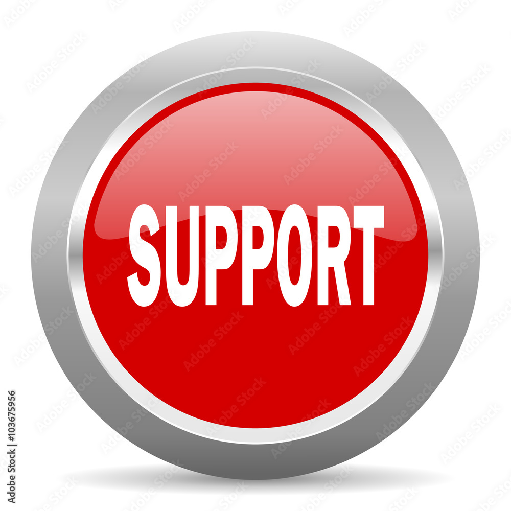 support red metallic chrome web circle glossy icon support red metallic chrome web circle glossy icon