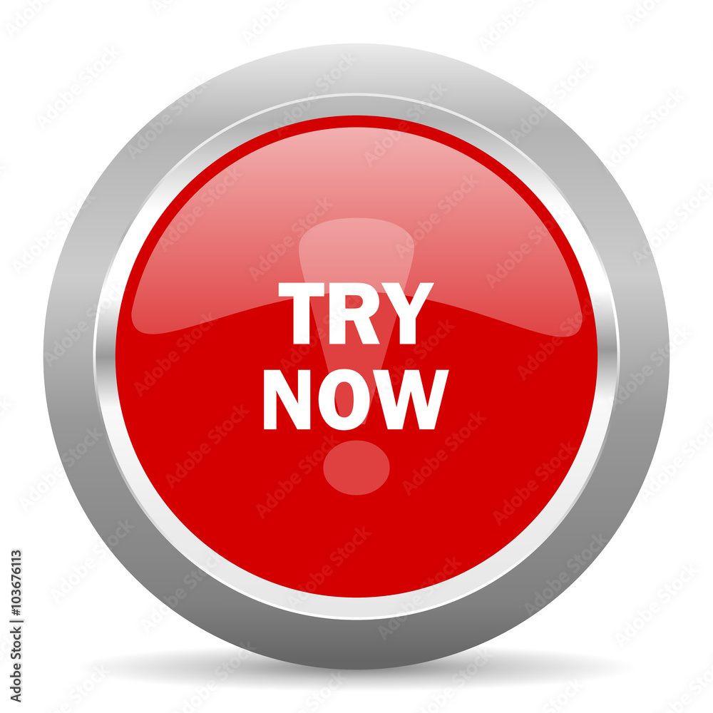 try now red metallic chrome web circle glossy icon try now red metallic chrome web circle glossy icon
