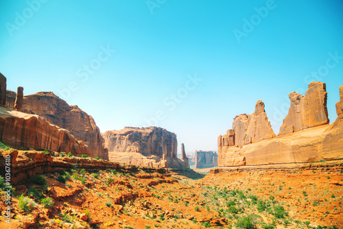 Obraz na płótnie Park Avenue overview at the Arches National park w salonie