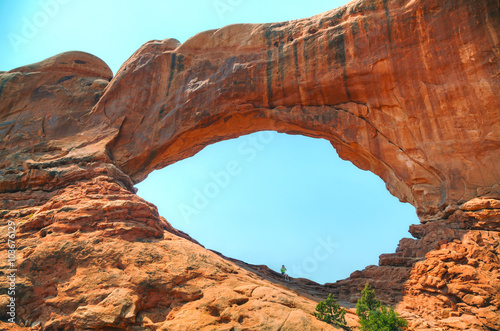 Obraz na płótnie The North Window Arch at the Arches National Park w salonie