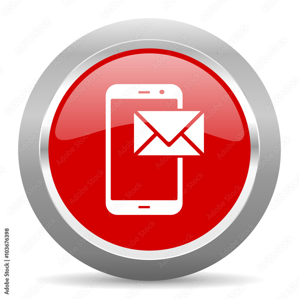 mail red metallic chrome web circle glossy icon mail red metallic chrome web circle glossy icon
