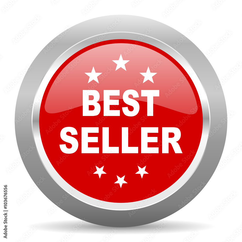 best seller red metallic chrome web circle glossy icon best seller red metallic chrome web circle glossy icon