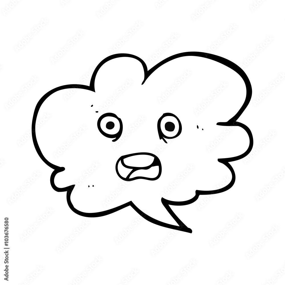 black and white cartoon shocked speech bubble