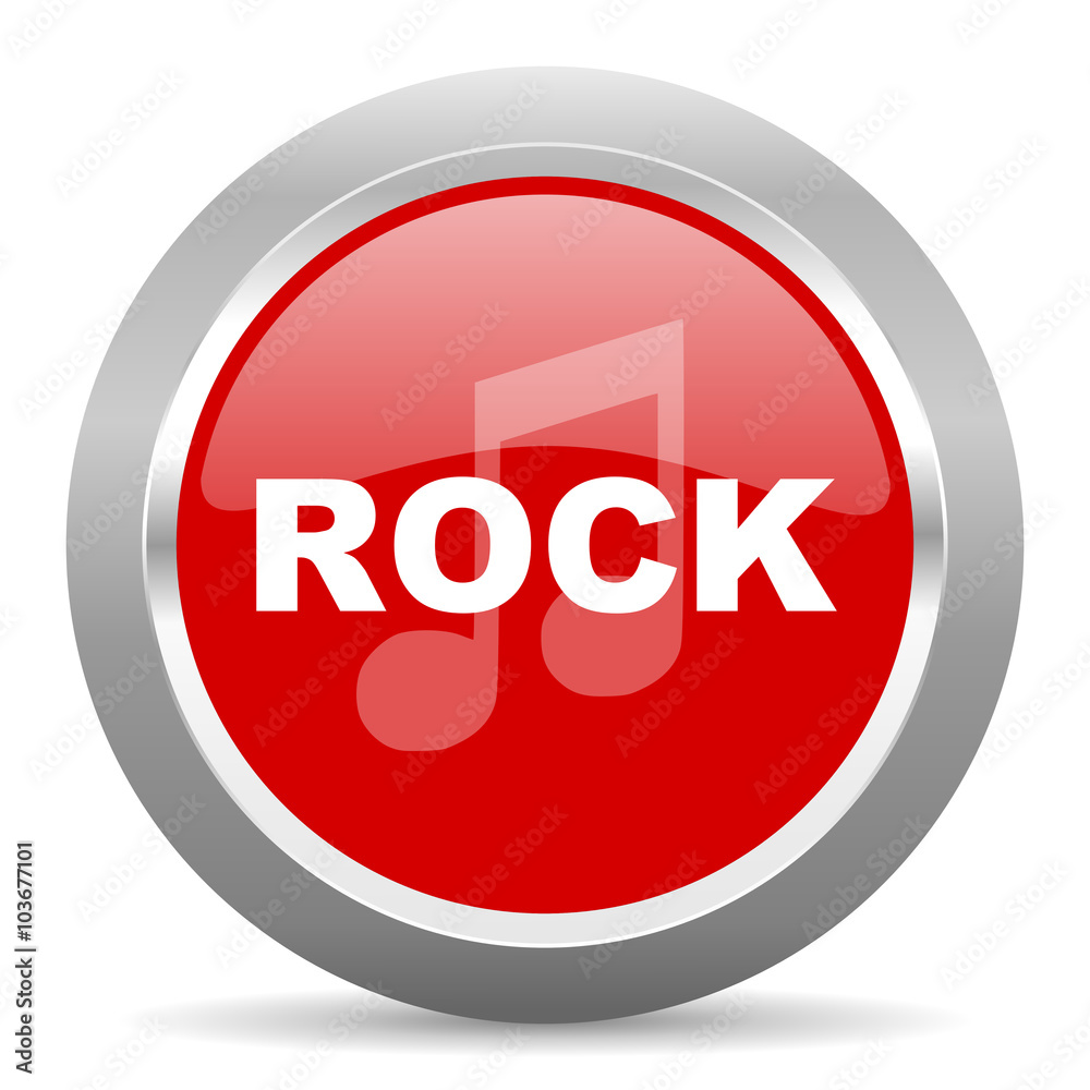 rock music red metallic chrome web circle glossy icon rock music red metallic chrome web circle glossy icon