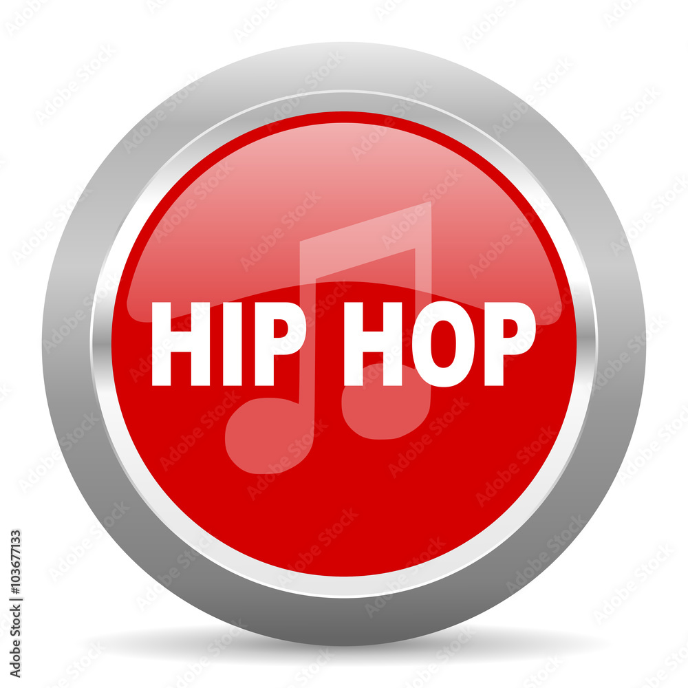 hip hop red metallic chrome web circle glossy icon hip hop red metallic chrome web circle glossy icon