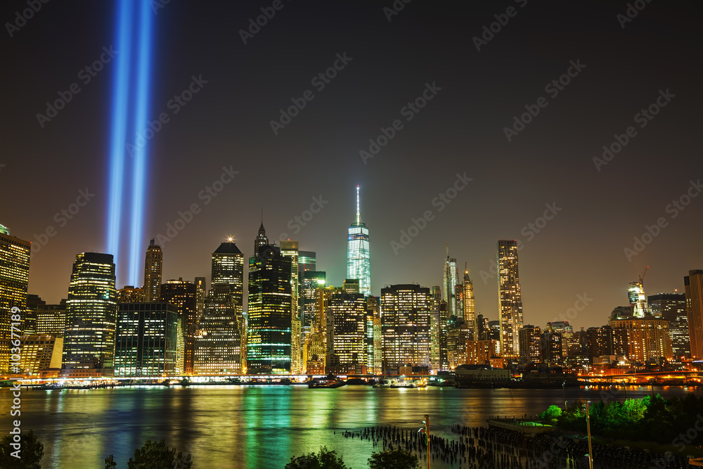 New York City cityscape in the night