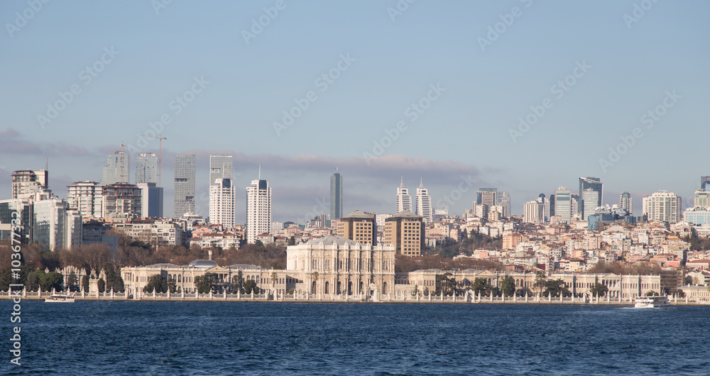 Dolmabahce Palace and Besiktas in Istanbul City